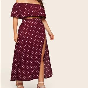 Polkadot skirt and crop top